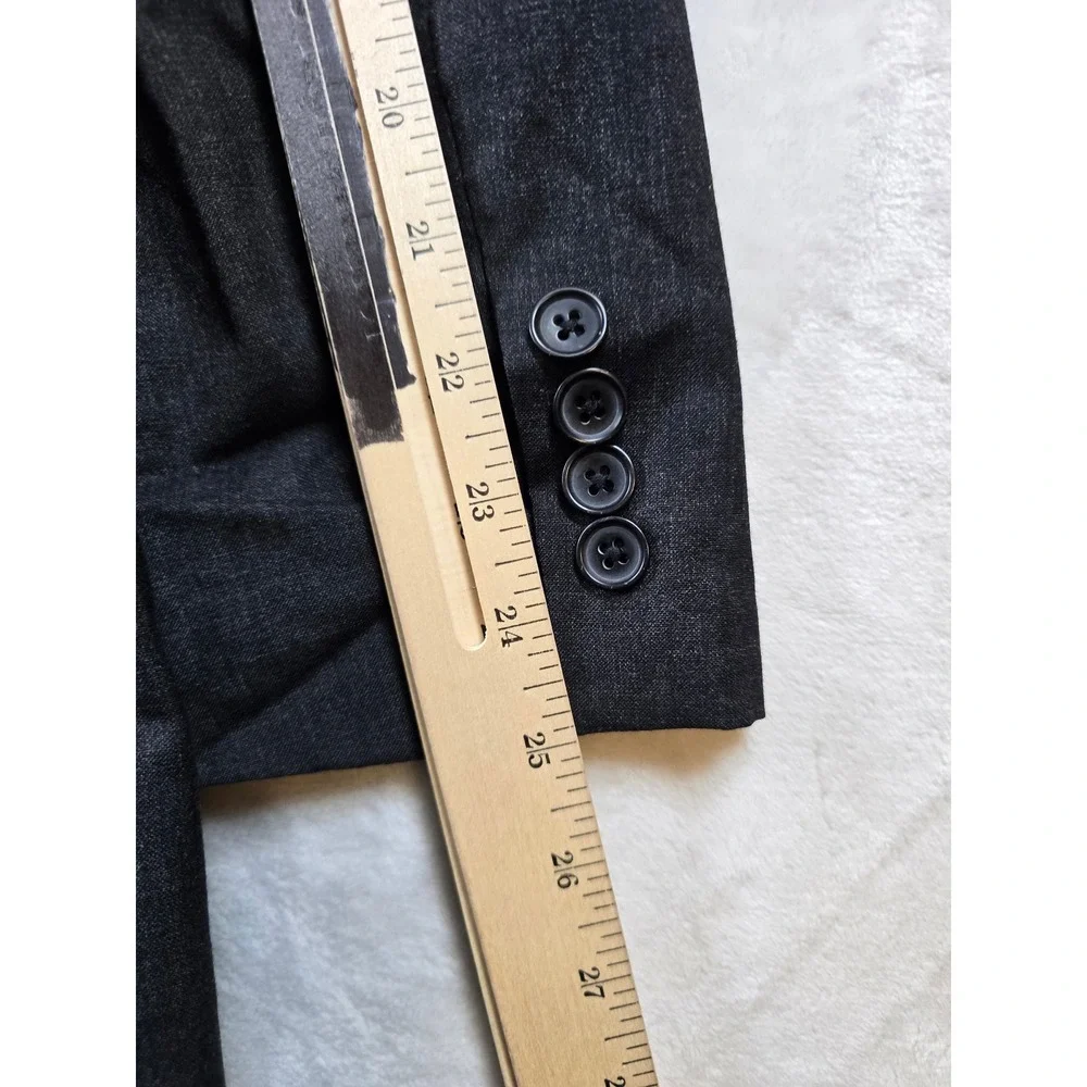 J.Crew Blazer Men 40R Charcoal Gray Wool Blend Two Button Sport Coat Suit Jacket
